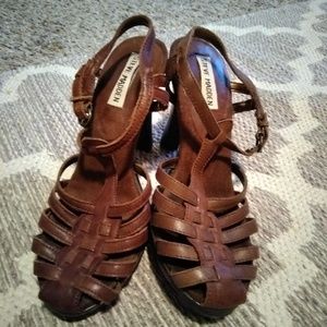 STEVE MADDEN BROWN SANDAL HEELS 7M